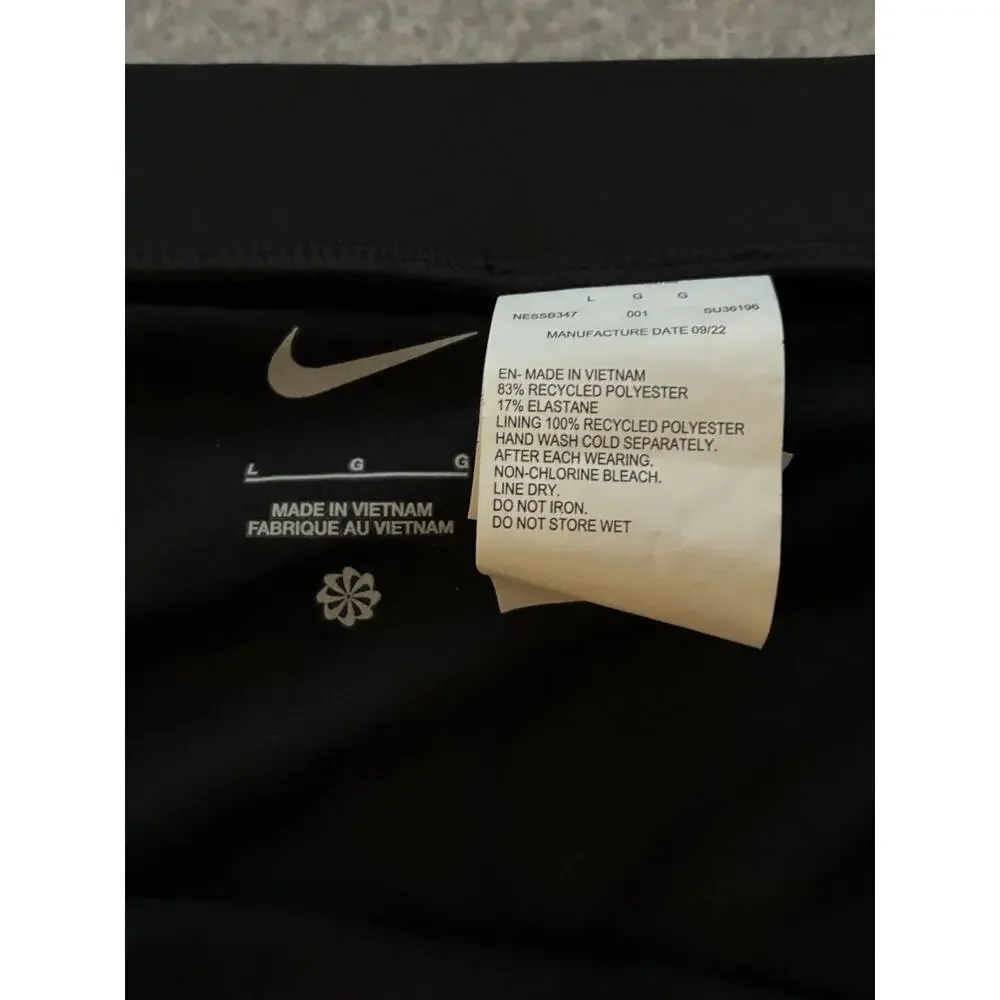 Nike Essential High-Waist Banded Swim Bottoms Black Size Large NWT